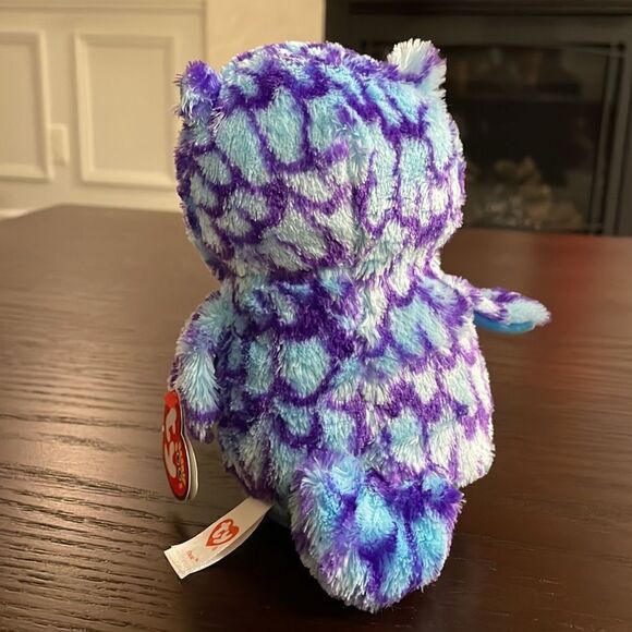 2015 Ty Beanie Boos Oscar the Blue & Purple Owl Excellent Condition NWT 6” tall - Picture 3 of 9